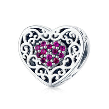 Load image into Gallery viewer, 925 Sterling silver Love Heart Bead Charm