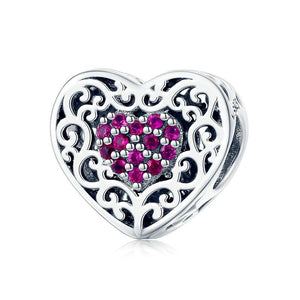 925 Sterling silver Love Heart Bead Charm