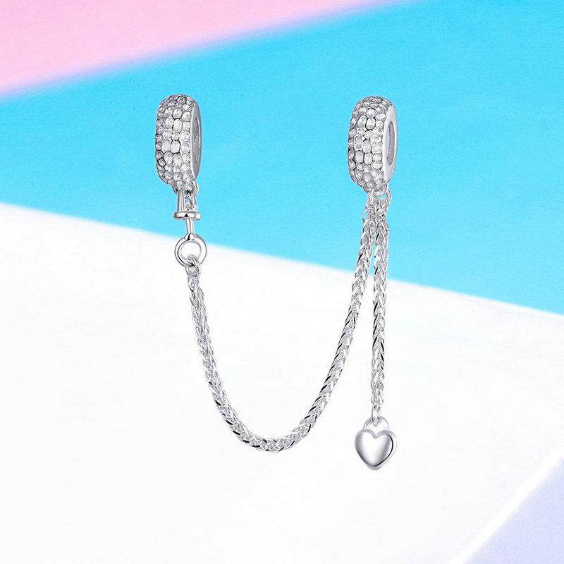 Dangle Heart SILICONE Safety Chain