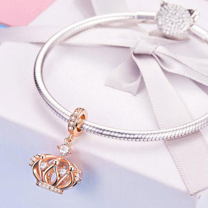 Rose Gold Crown Dangle Charm