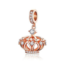Load image into Gallery viewer, Rose Gold Crown Dangle Charm