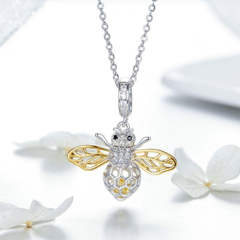 GOLD PLATED CZ Bee Dangle Charm
