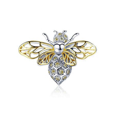 Load image into Gallery viewer, 925 Sterling Silver Gold PLATED Queen Bee Bead/Stopper Charm