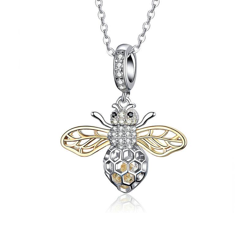 GOLD PLATED CZ Bee Dangle Charm