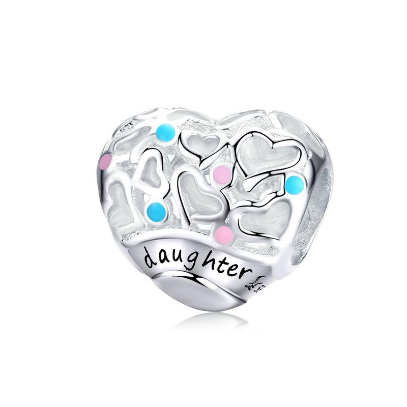 925 Sterling Silver I Heart My Daughter Bead Charm