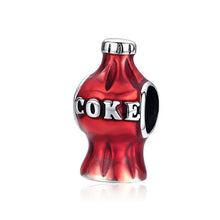 Load image into Gallery viewer, 925 Sterling Silver Share a Coke Red Enamel Bead Charm