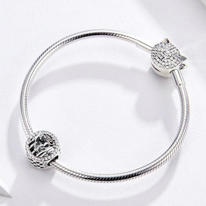 925 Sterling Silver CZ Loving Family Bead Charm