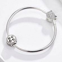 Load image into Gallery viewer, 925 Sterling Silver Paw Prints Bead Charm
