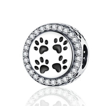 Load image into Gallery viewer, 925 Sterling Silver Paw Prints Bead Charm