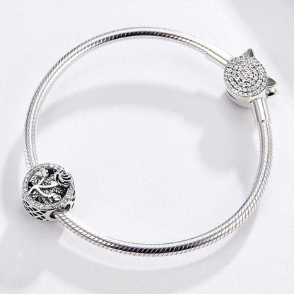 Elegant Rose Openwork CZ Bead Charm