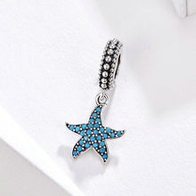 Load image into Gallery viewer, 925 Sterling Silver Blue Star Fish Dangle Charm