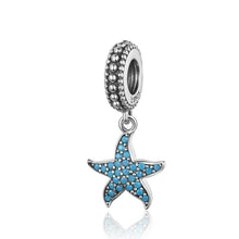 Load image into Gallery viewer, 925 Sterling Silver Blue Star Fish Dangle Charm