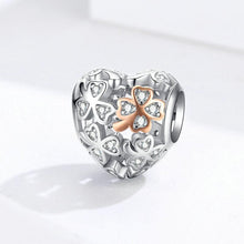 Load image into Gallery viewer, 925 Sterling two tone clover heart Charm