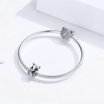 Baby Fox Green Eyed Bead Charm