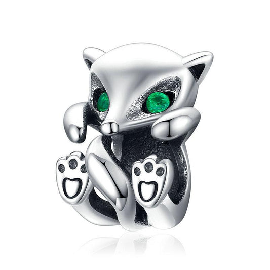 Baby Fox Green Eyed Bead Charm