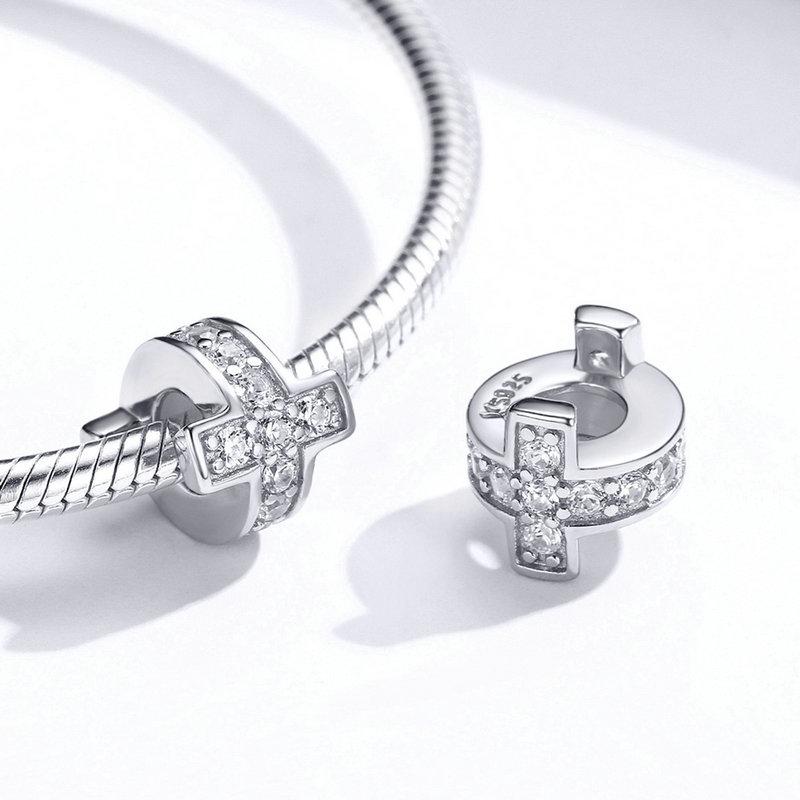 Clear CZ Cross Spacer/Stopper