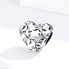 Load image into Gallery viewer, 925 STERLING SILVER CZ Heart FLOWER CHARM
