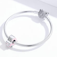 Load image into Gallery viewer, 925 Sterling Silver Super Cute Pink Car Bead Charm