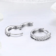 Load image into Gallery viewer, 925 Sterling Silver CZ Crystal Circle Round Earrings for Women