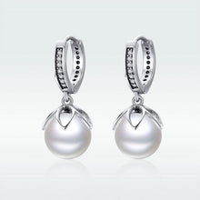 Load image into Gallery viewer, 925 Sterling Silver Imitation pearl Drop Earrings