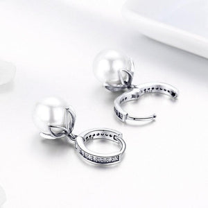 925 Sterling Silver Imitation pearl Drop Earrings