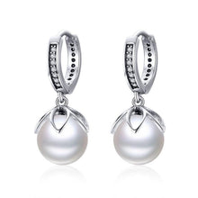 Load image into Gallery viewer, 925 Sterling Silver Imitation pearl Drop Earrings