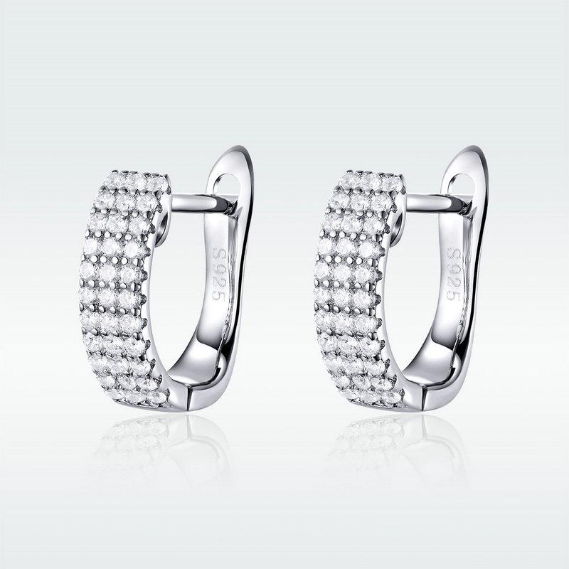 CZ Triple row Huggies Earring
