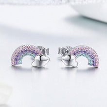 Load image into Gallery viewer, 925 Sterling Silver Rainbow Stud Earrings
