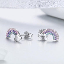 Load image into Gallery viewer, 925 Sterling Silver Rainbow Stud Earrings