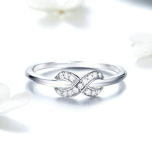 Load image into Gallery viewer, 925 Sterling Silver Clear CZ Infinity Ring