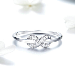 925 Sterling Silver Clear CZ Infinity Ring