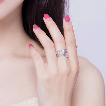 Guardian Angel Wings Adjustable Wrap Ring