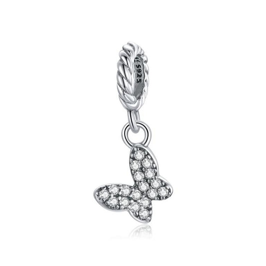 Tiny CZ Butterfly Dangle Charm