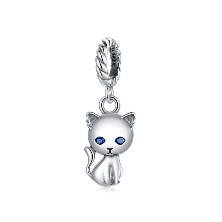 925 Sterling Silver Cat Pandora ME Dangle Charm
