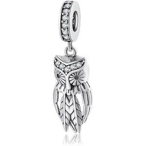 925 Sterling Silver OWL Dangle Charm