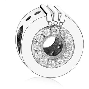 925 STERLING SILVER O Clear CZ Bead Charm