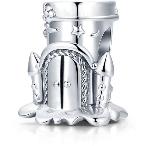 925 Sterling Silver Tiny Castle Bead Charm