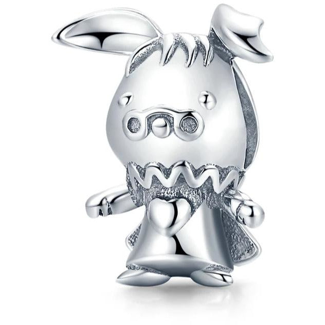925 Sterling Silver Tiny Rabbit Bead Charm