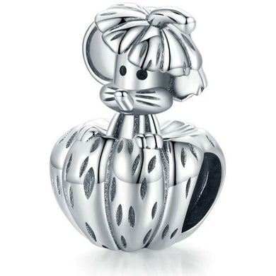 925 Sterling Silver Pumpkin and Mouse Bead Charm