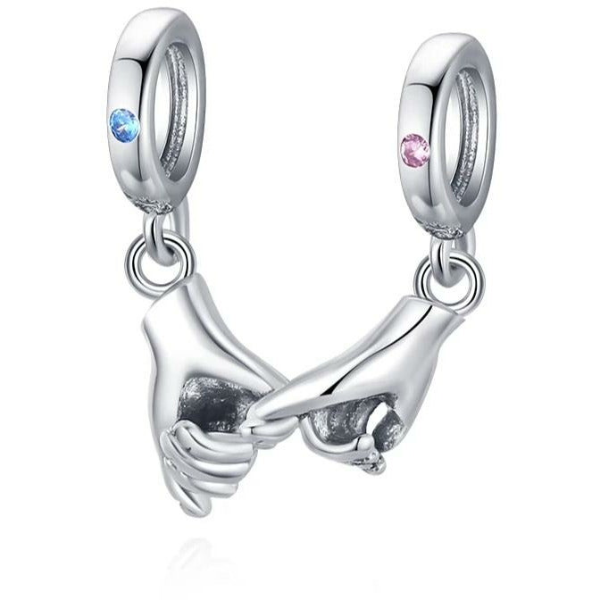 925 Sterling Silver Pinky Promise Dangle Charm