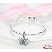 Load image into Gallery viewer, 925 Sterling Silver Green CZ and Family Tree of Life Dangle Charm