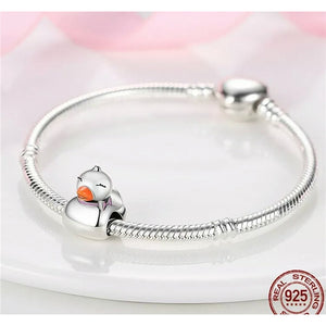 925 Sterling Silver Duck Bead Charm