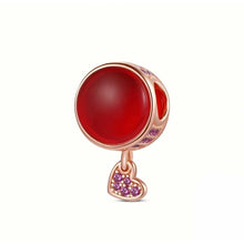 Load image into Gallery viewer, 925 Sterling Silver and Rose Gold Plating red glass bead