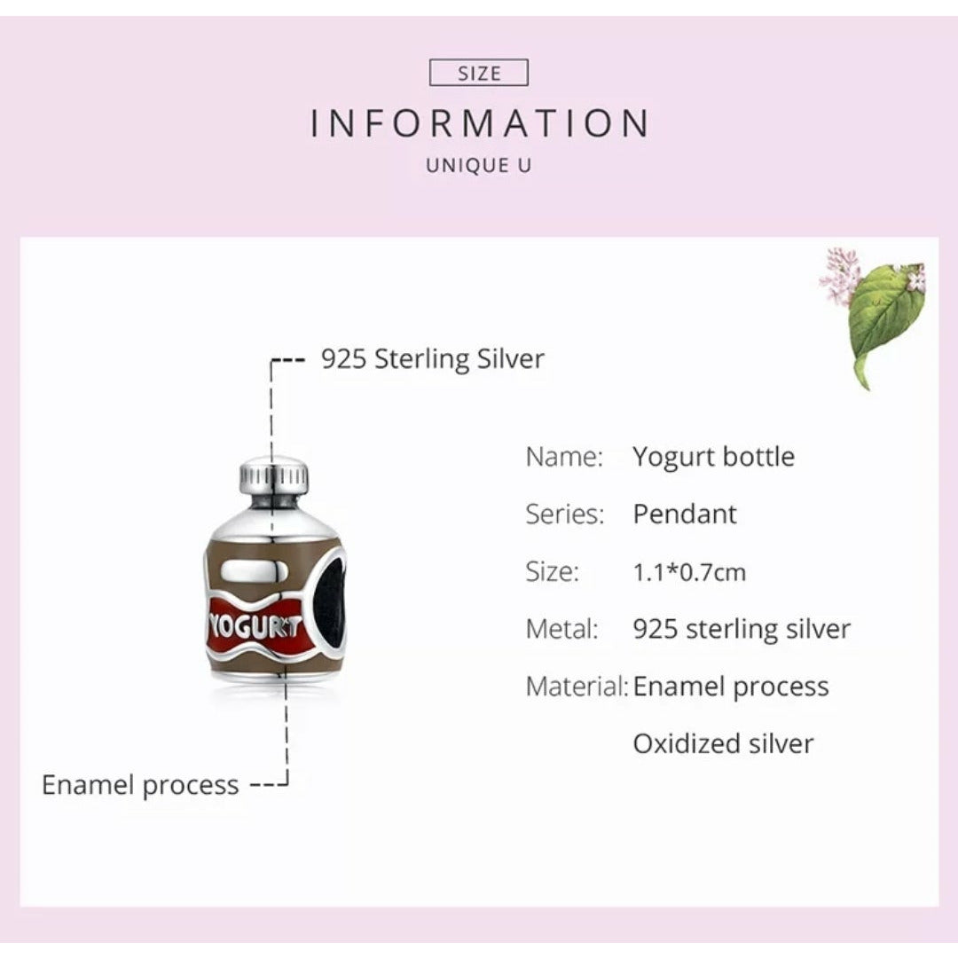 Enamel Drinking Yogurt Bead Charm