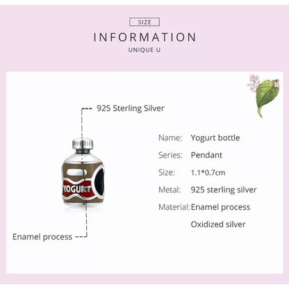 Enamel Drinking Yogurt Bead Charm