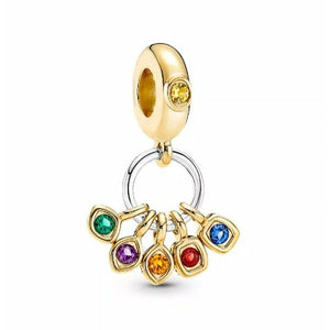 925 Sterling Silver and Gold Plated Infinity Stone Dangle Charm
