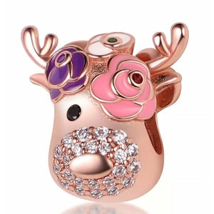 Rose Gold Plated Deer Bead Charm