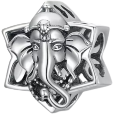 925 Sterling Silver Elephant God Bead Charm