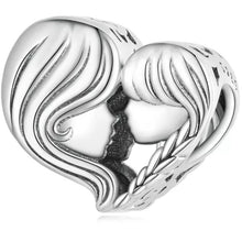 Load image into Gallery viewer, 925 Sterling Silver Mom and Daughter Silhouette Bead Charm