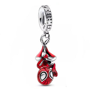 925 Sterling Silver Hanging Spiderman Dangle Charm